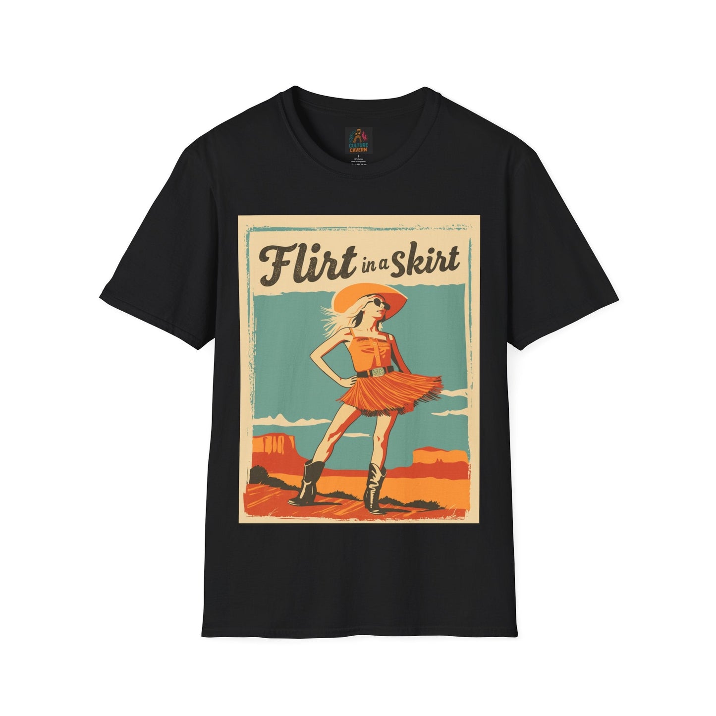 Vintage/Western Flirt in a Skirt T-shirt - Cowgirltops.com