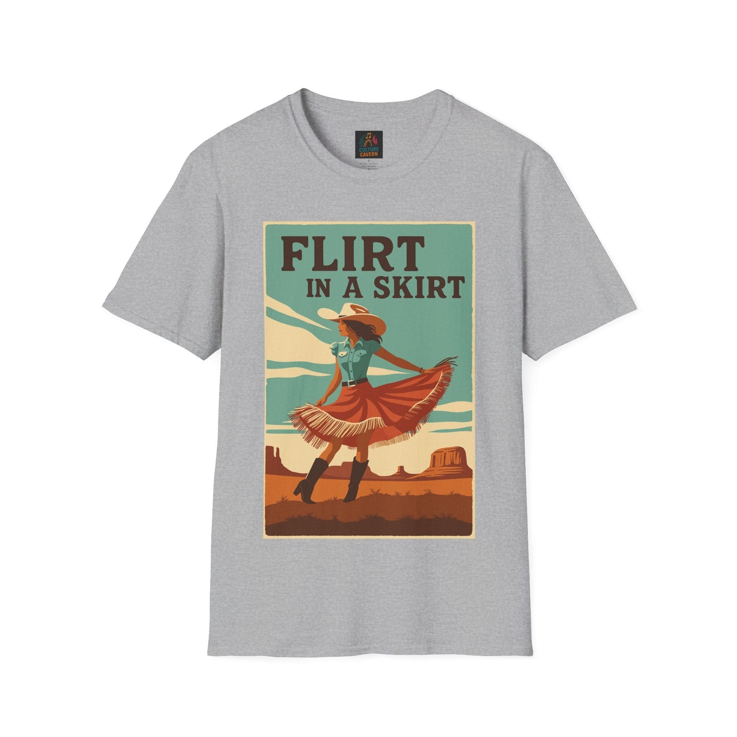 Vintage/Western Flirt in a Skirt T-shirt - Cowgirltops.com