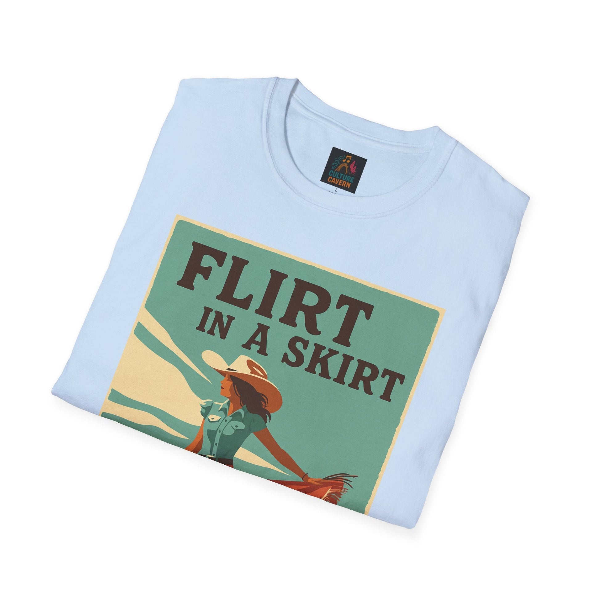 Vintage/Western Flirt in a Skirt T-shirt - Cowgirltops.com