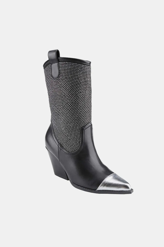 Weeboo Chunky Heel Rhinestone Western Cowboy Boots - Cowgirltops.com