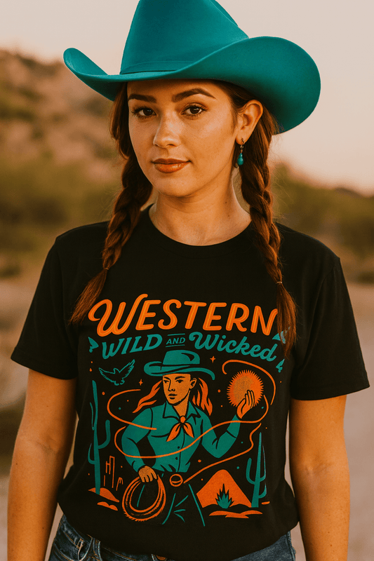 Western Wild and Wicked Womens T-Shirt - Cowgirltops.com