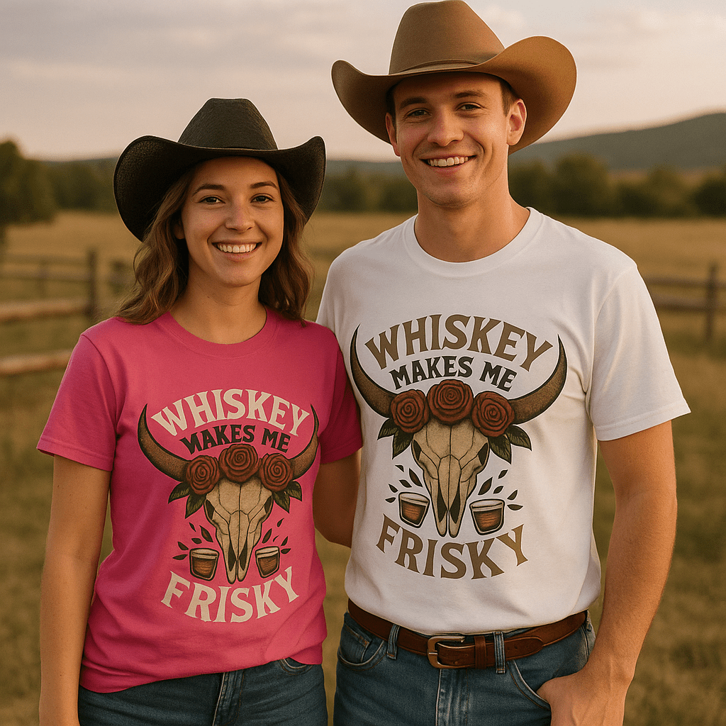 Whiskey Makes Me Frisky Unisex T-Shirt - Cowgirltops.com