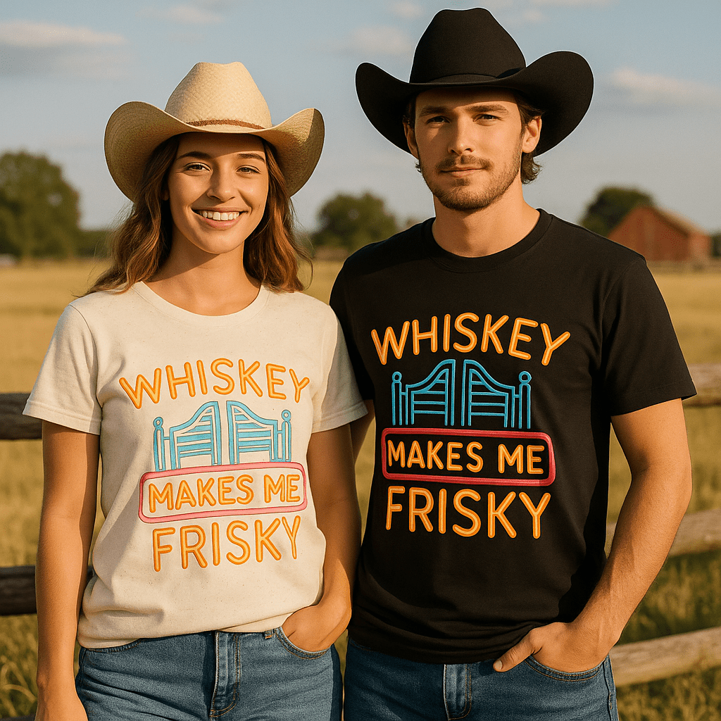 Whiskey Makes Me Frisky Unisex T-shirt - Cowgirltops.com