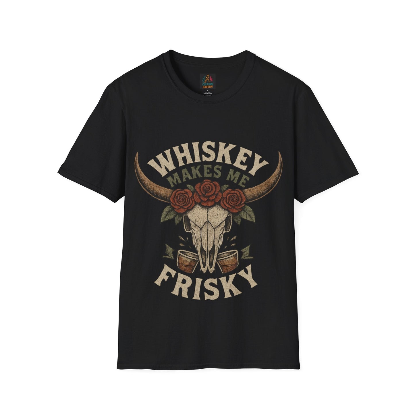 Whiskey Makes Me Frisky Unisex T-Shirt - Cowgirltops.com
