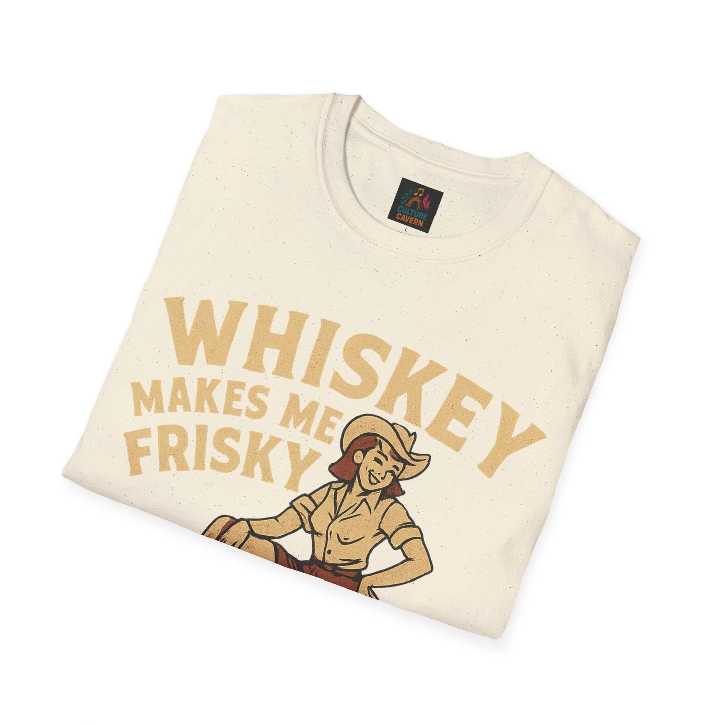 Whiskey Makes Me Frisky Womens T-Shirt - Cowgirltops.com