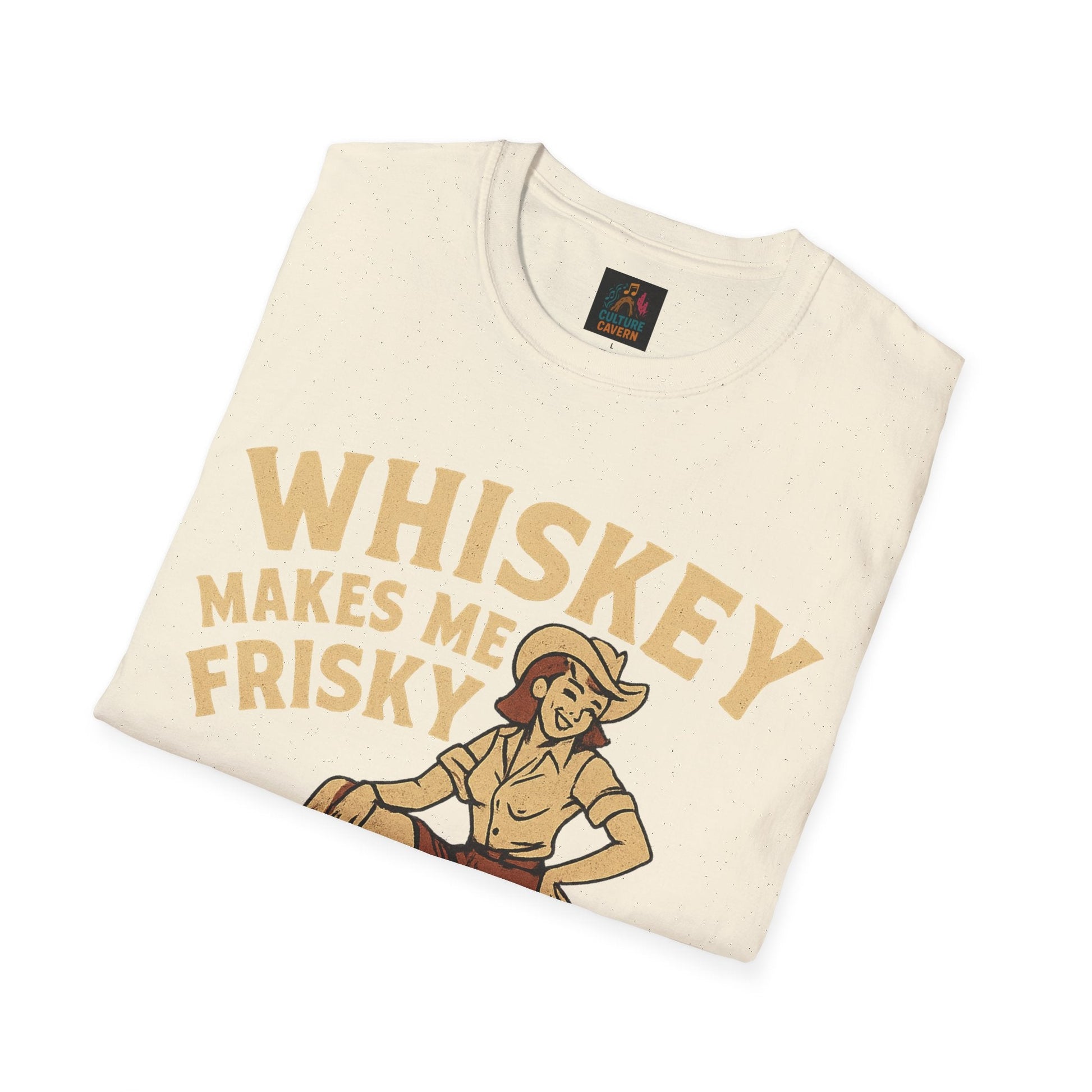 Whiskey Makes Me Frisky Womens T-Shirt - Cowgirltops.com