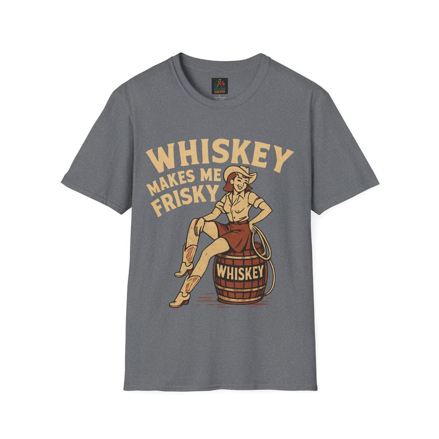 Whiskey Makes Me Frisky Womens T-Shirt - Cowgirltops.com