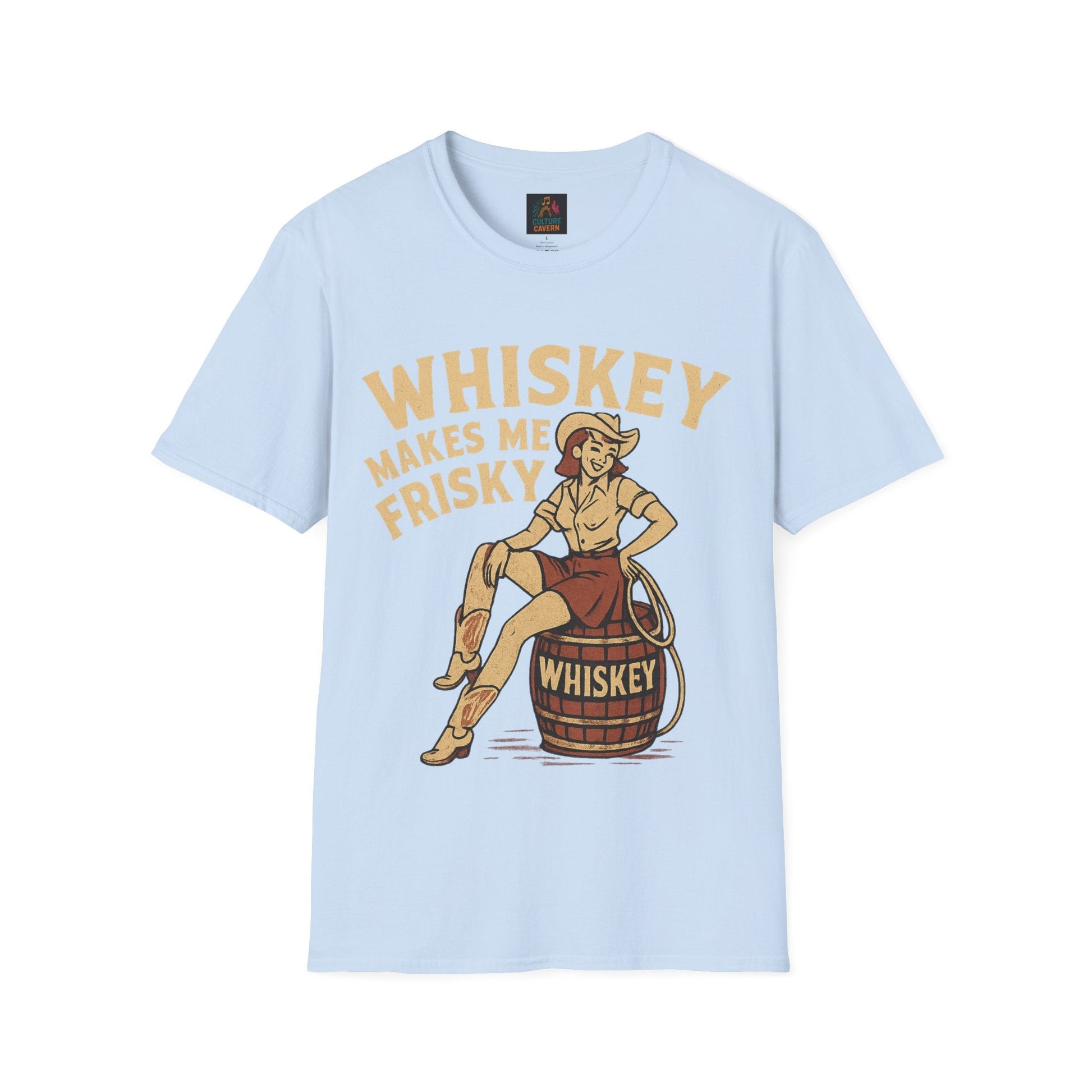 Whiskey Makes Me Frisky Womens T-Shirt - Cowgirltops.com