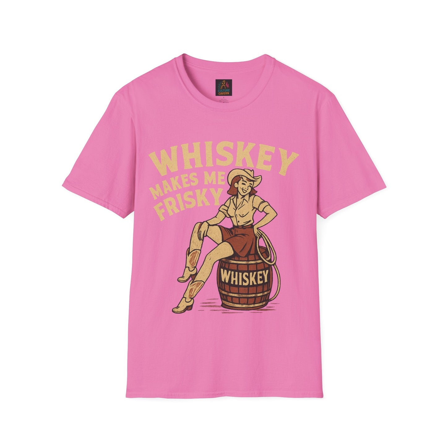 Whiskey Makes Me Frisky Womens T-Shirt - Cowgirltops.com