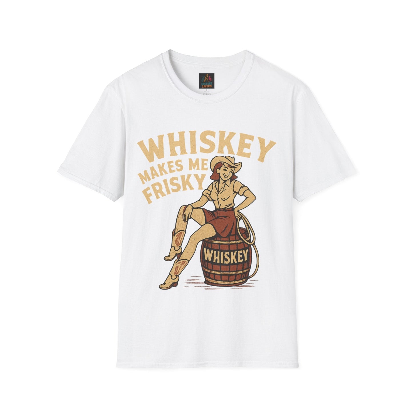 Whiskey Makes Me Frisky Womens T-Shirt - Cowgirltops.com