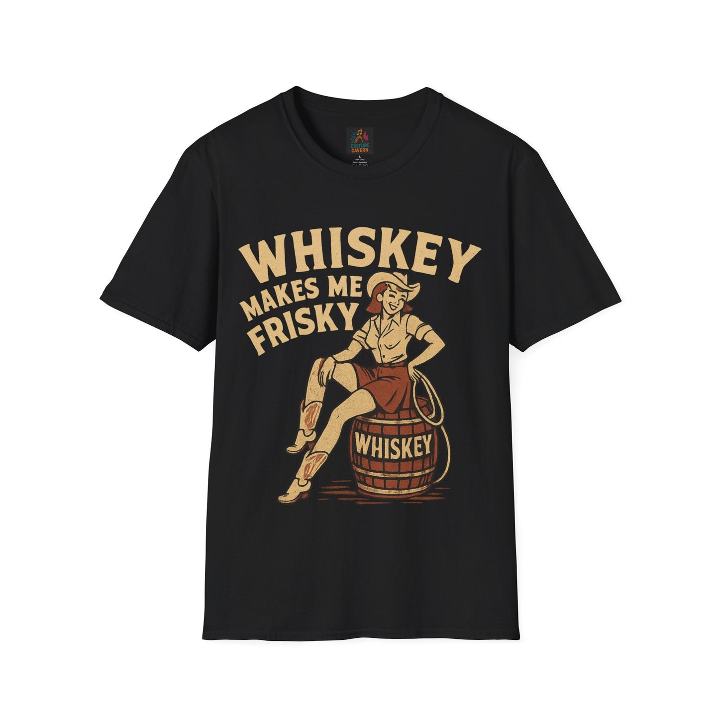 Whiskey Makes Me Frisky Womens T-Shirt - Cowgirltops.com