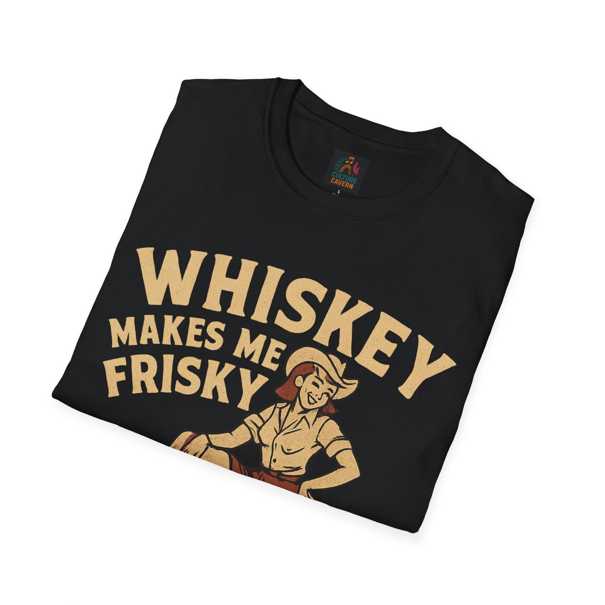 Whiskey Makes Me Frisky Womens T-Shirt - Cowgirltops.com