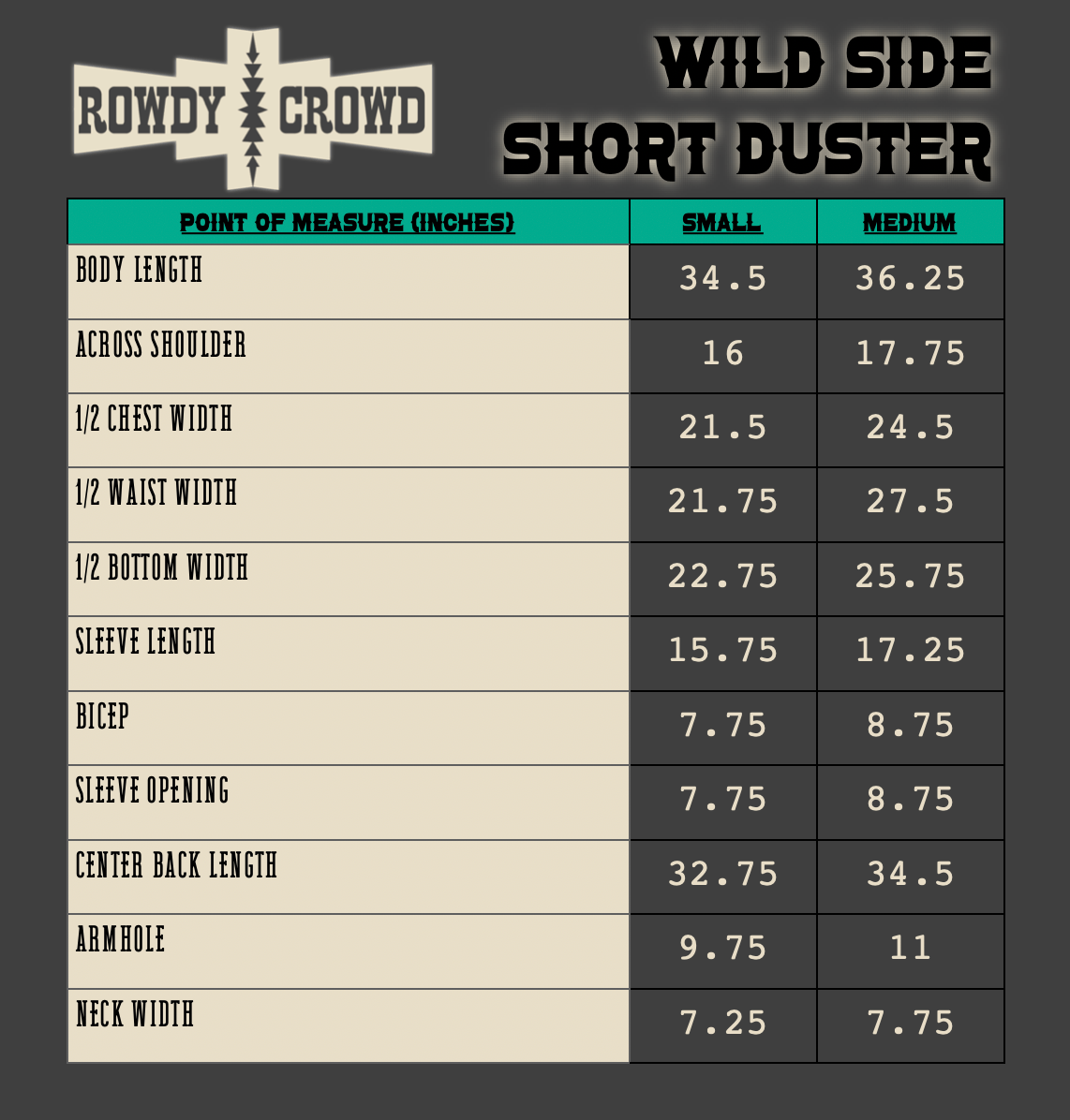 Wild Side Short Duster - Cowgirltops.com