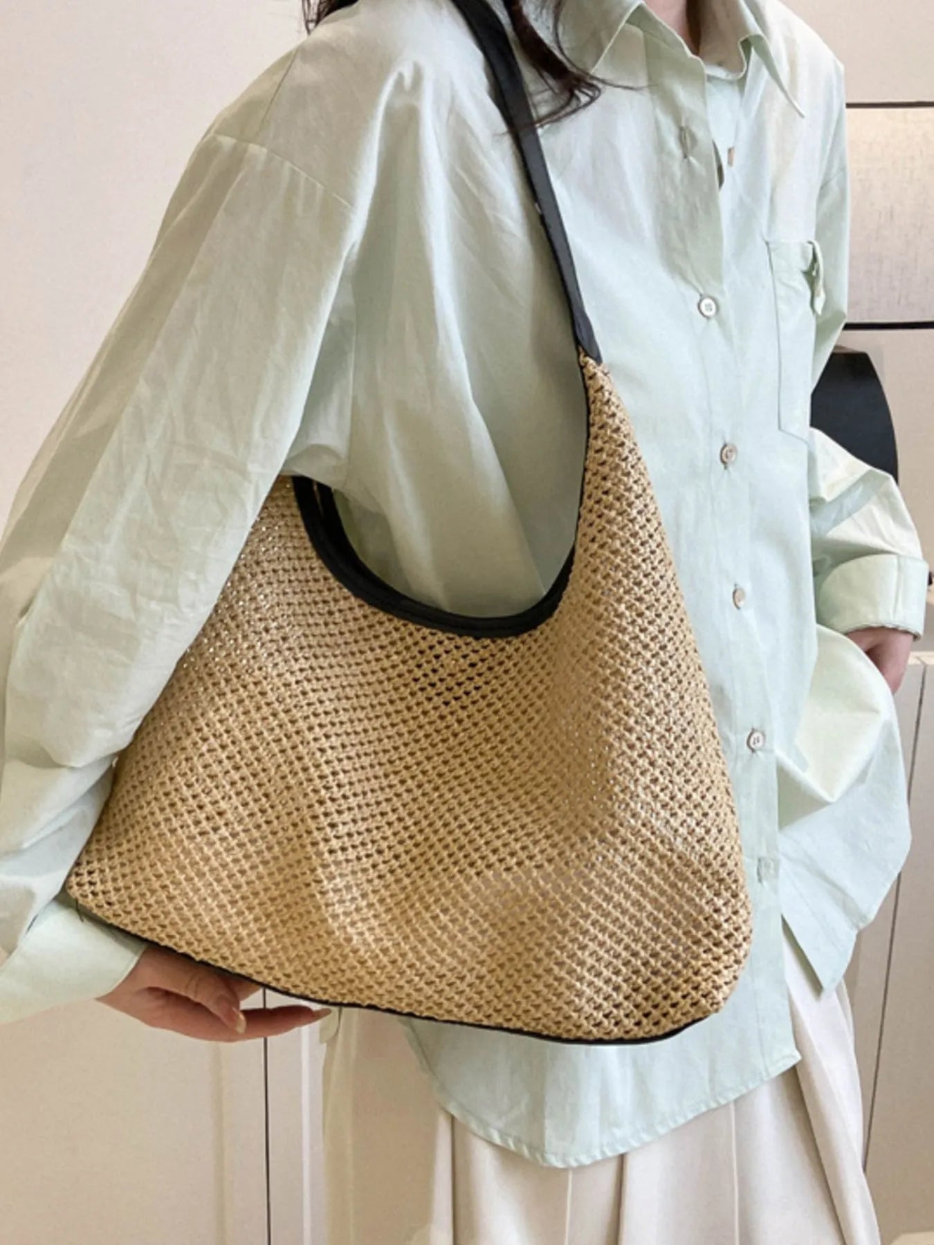 Woven Straw Shoulder Bag - Cowgirltops.com