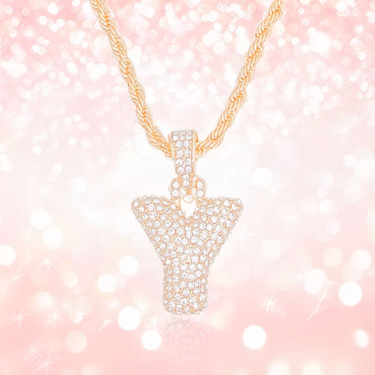 Y Rhinestone Gold Necklace - Cowgirltops.com