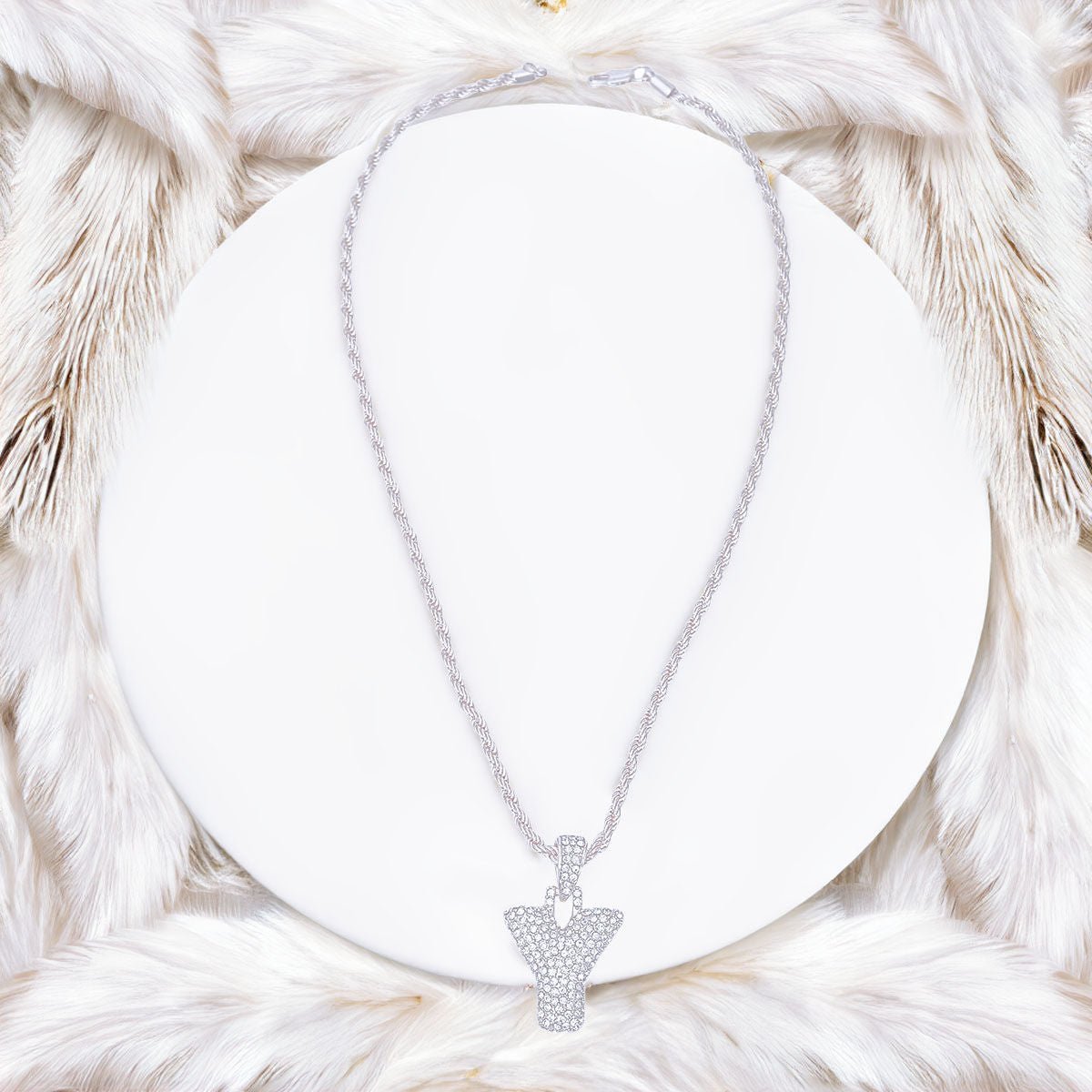 Y Rhinestone Silver Necklace - Cowgirltops.com